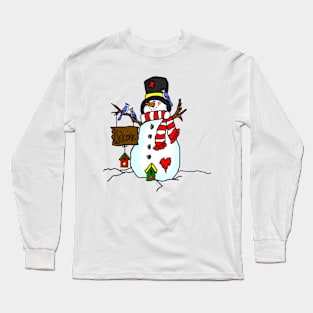 Jolly Christmas Snowman Long Sleeve T-Shirt